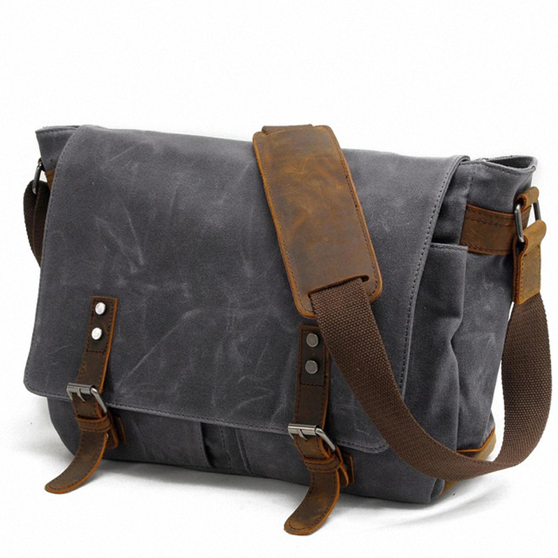 Fashion Harness Men - Tas Bahu Pria Kanvas Lilin Tebal