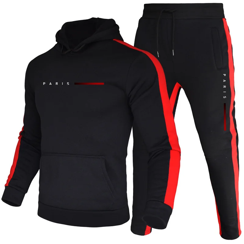 Men'S Winter Fashion - Set Hoodie Pria Gaya Paris, Santai