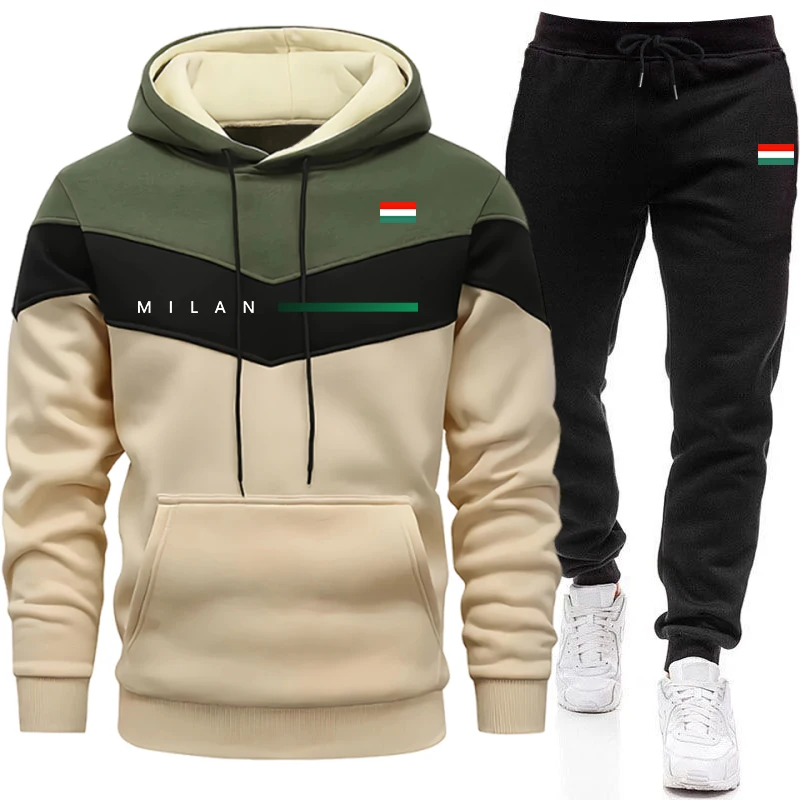 Men'S Winter Fashion - Setelan Hoodie Pria Italia untuk Olahraga
