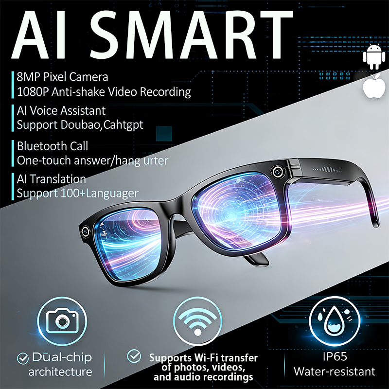 Men'S Fashion Glasses 2026 - Kacamata Pintar AI dengan Kamera 8MP