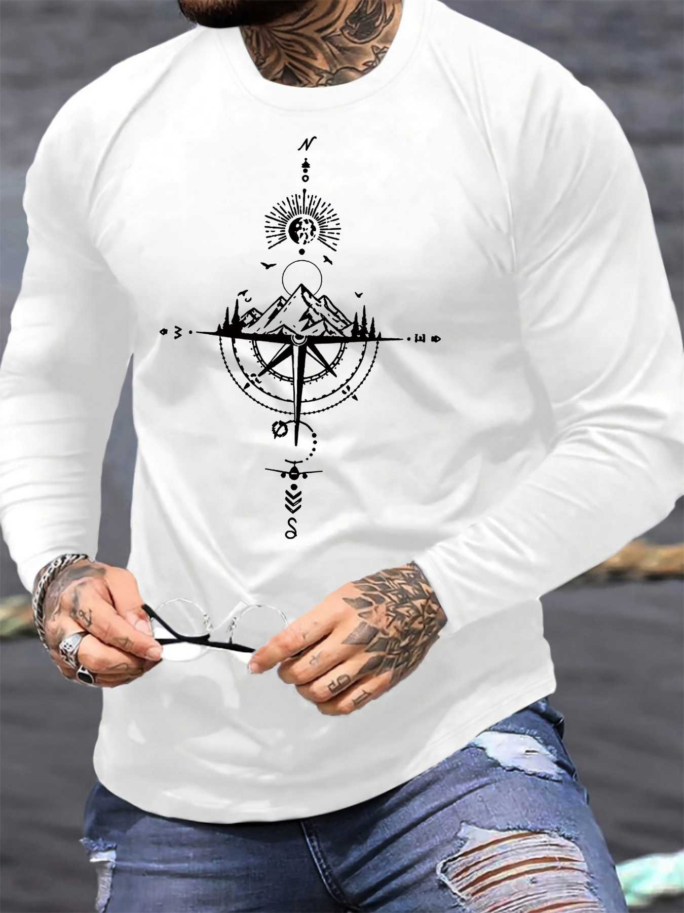 Men'S Fashion 2025 - Kaos pria lengan panjang 100% katun