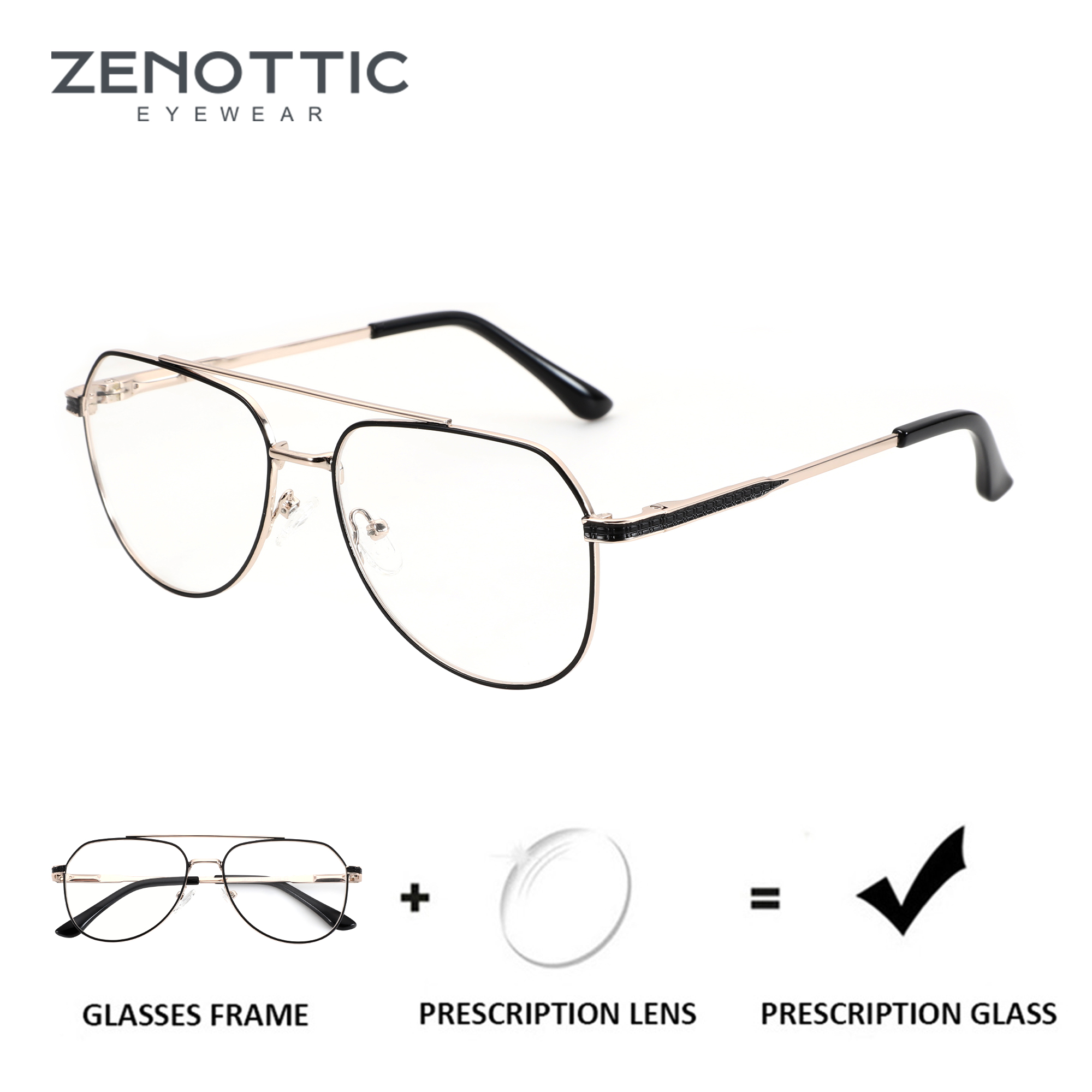 Men'S Fashion Glasses 2026 - ZENOTTIC 2026 Kacamata Aviator Fashion Pria
