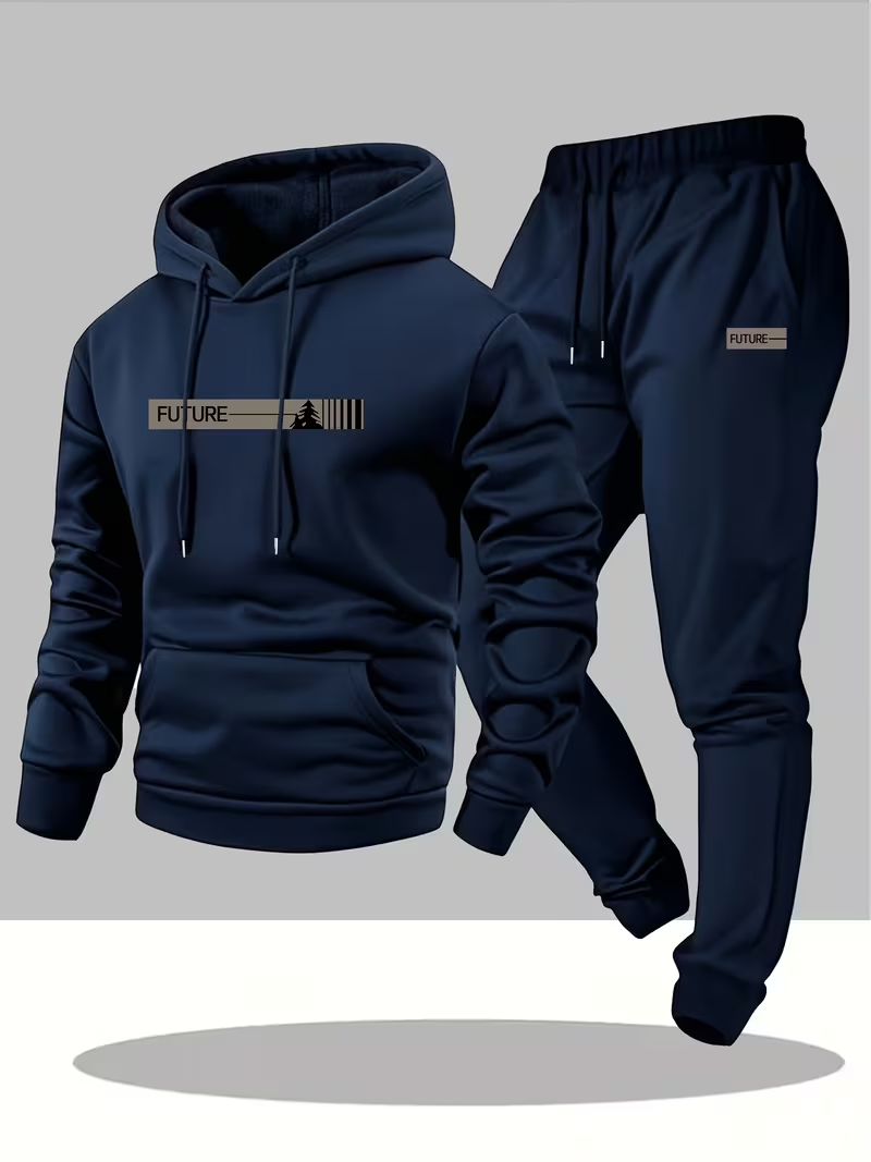 Men'S Winter Fashion - Set Hoodie dan Celana Thermal Pria