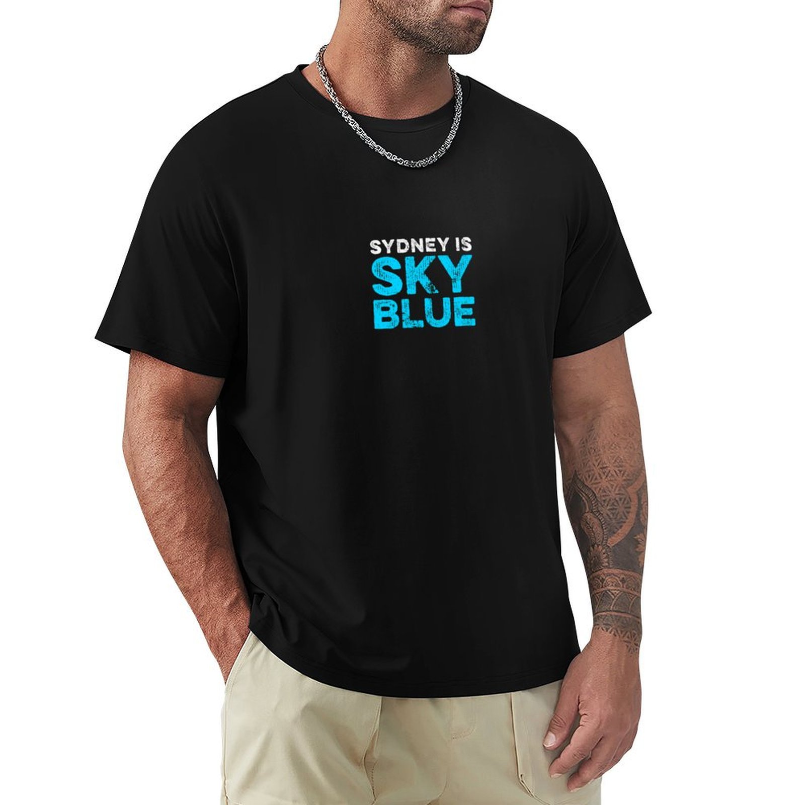 Men'S Fashion Sydney - Sydney adalah kaos biru langit, kaos