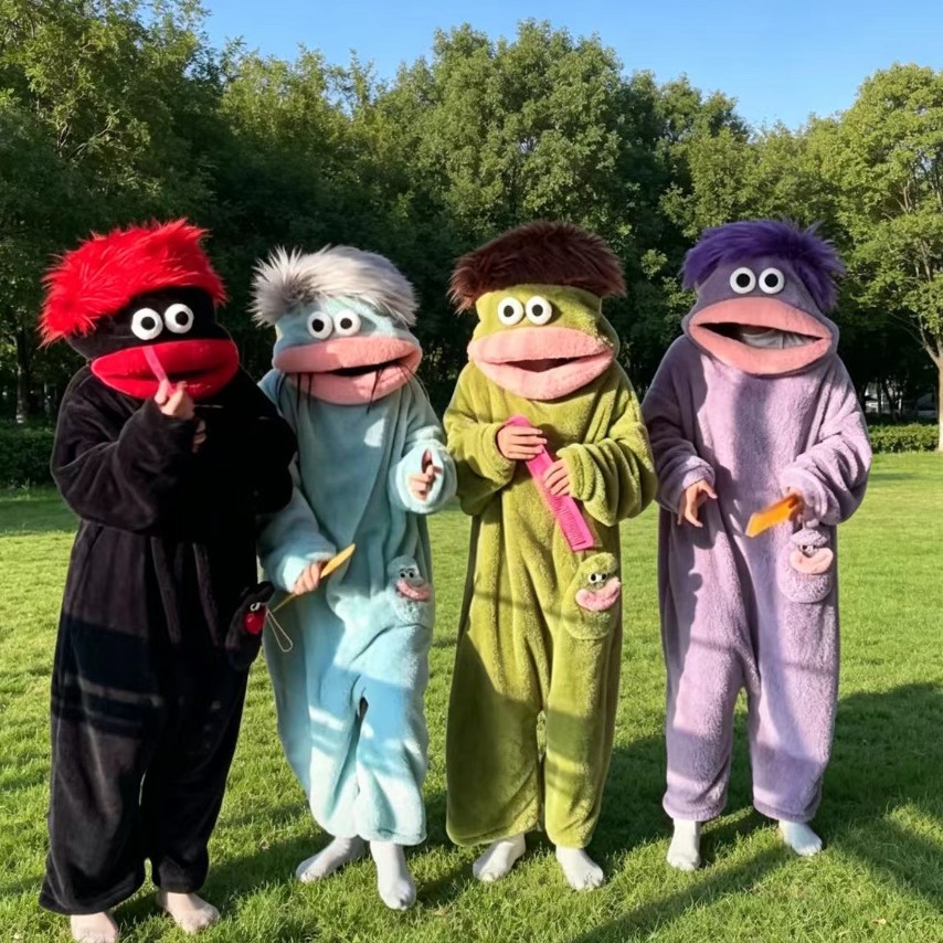 Mens Fashion Jumpsuit - Piyama Onesie Monster Mulut Besar Lucu