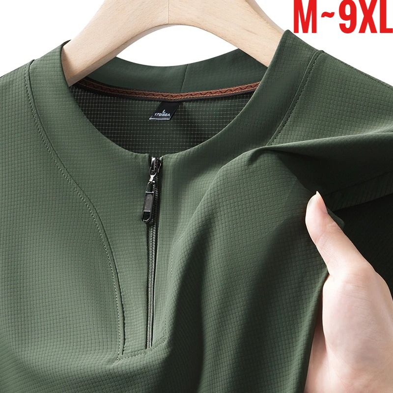 Men'S Fashion 2025 - Kaos Henley Pria Ukuran Besar 9XL