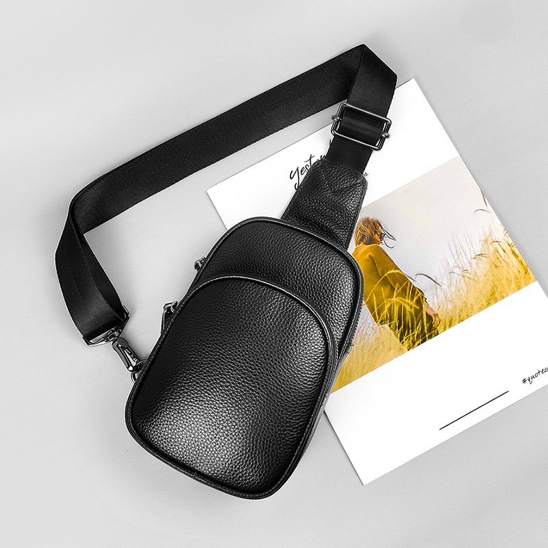 Fashion Harness Men - Tas selempang kecil kulit asli, dompet