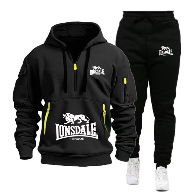 Track Suit Men - LONSDALE Set Hoodie Saku Kanguru Pria