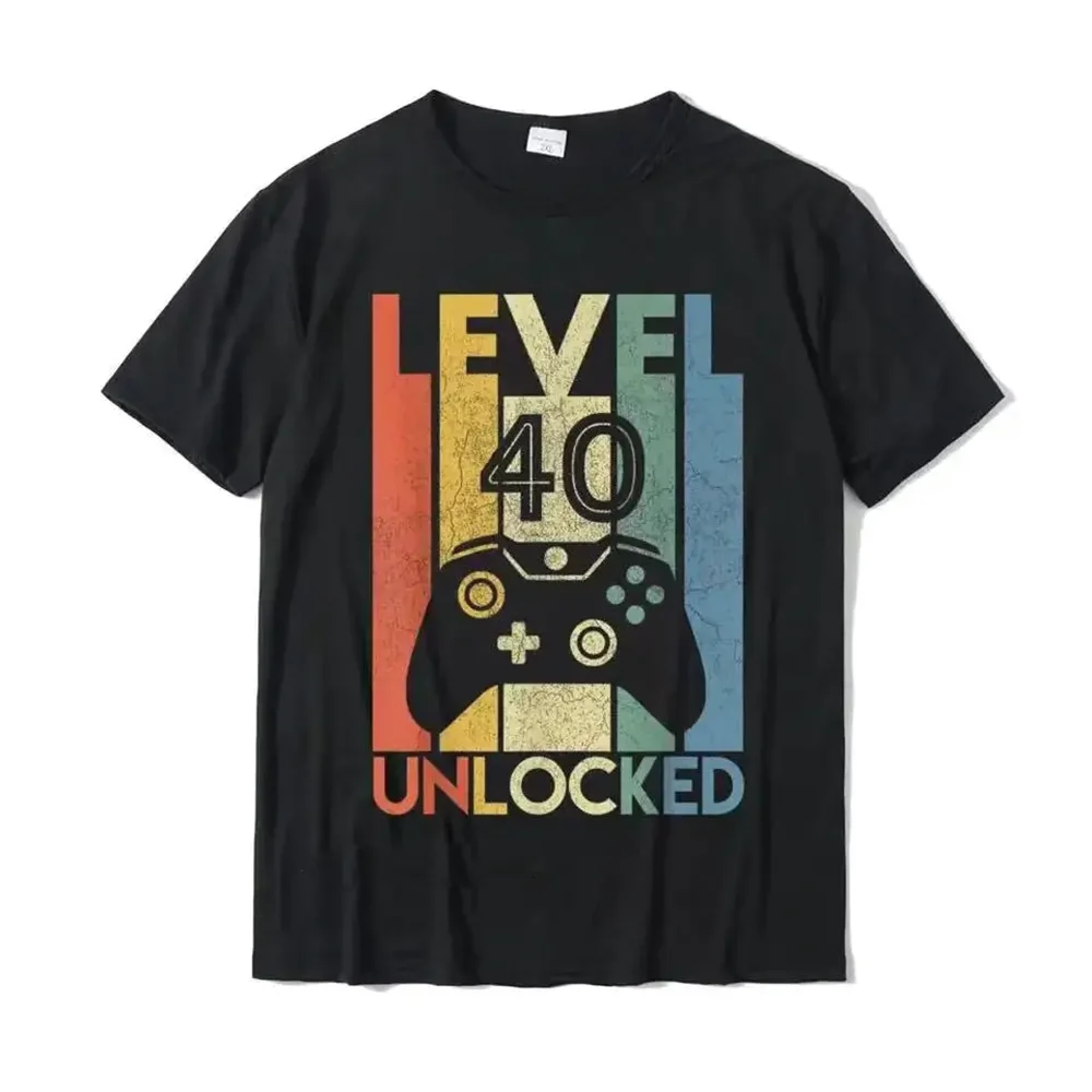 Mens Fashion In 40S - Level 40 Unlocked Funny Video Gamer