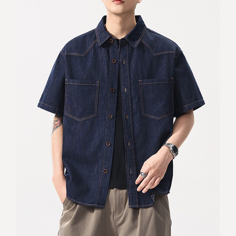 Jeans Shirt Fashion For Men - Kemeja Denim Tipis Ringan Musim Panas