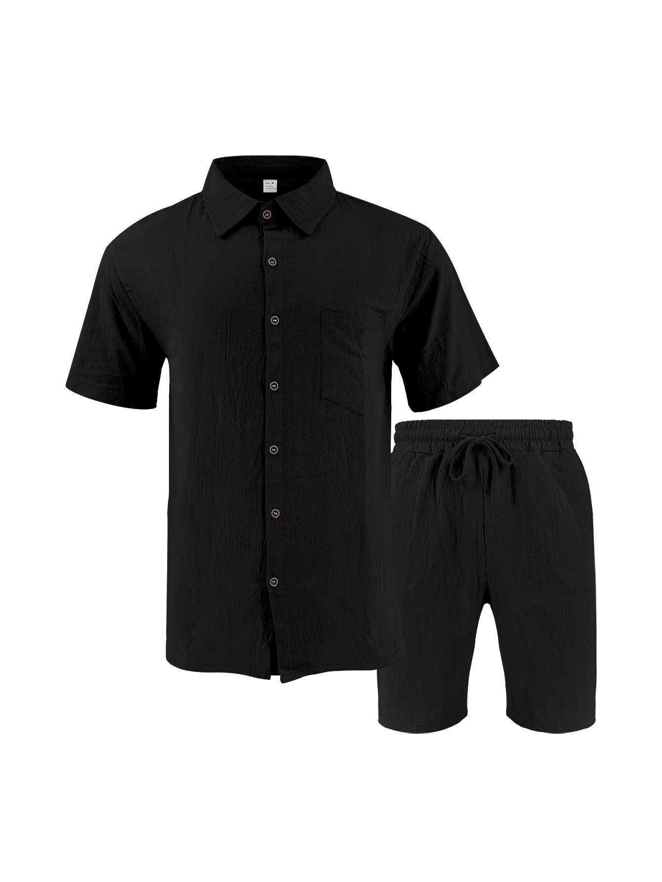 Linen Shirt Summer - Setelan Dua Potong Pria Bertekstur Linen,