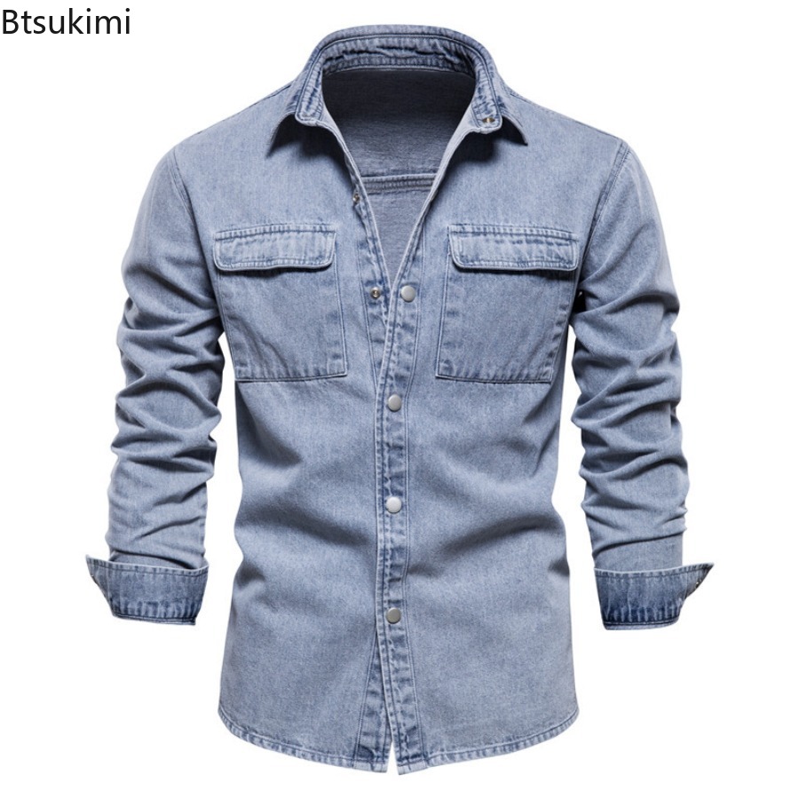 Jaket Denim Slim Pria Musim Se - Jeans Shirt Fashion For Men ulasan dan harga