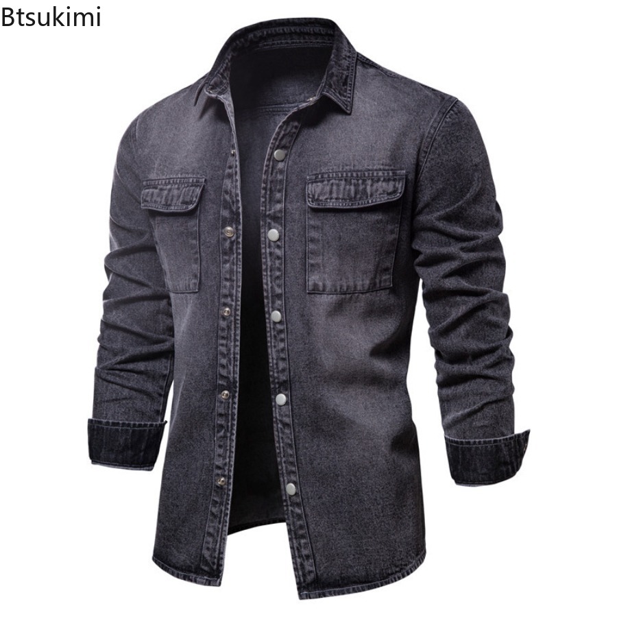 Jaket Denim Slim Pria Musim Se - Jeans Shirt Fashion For Men ulasan dan harga