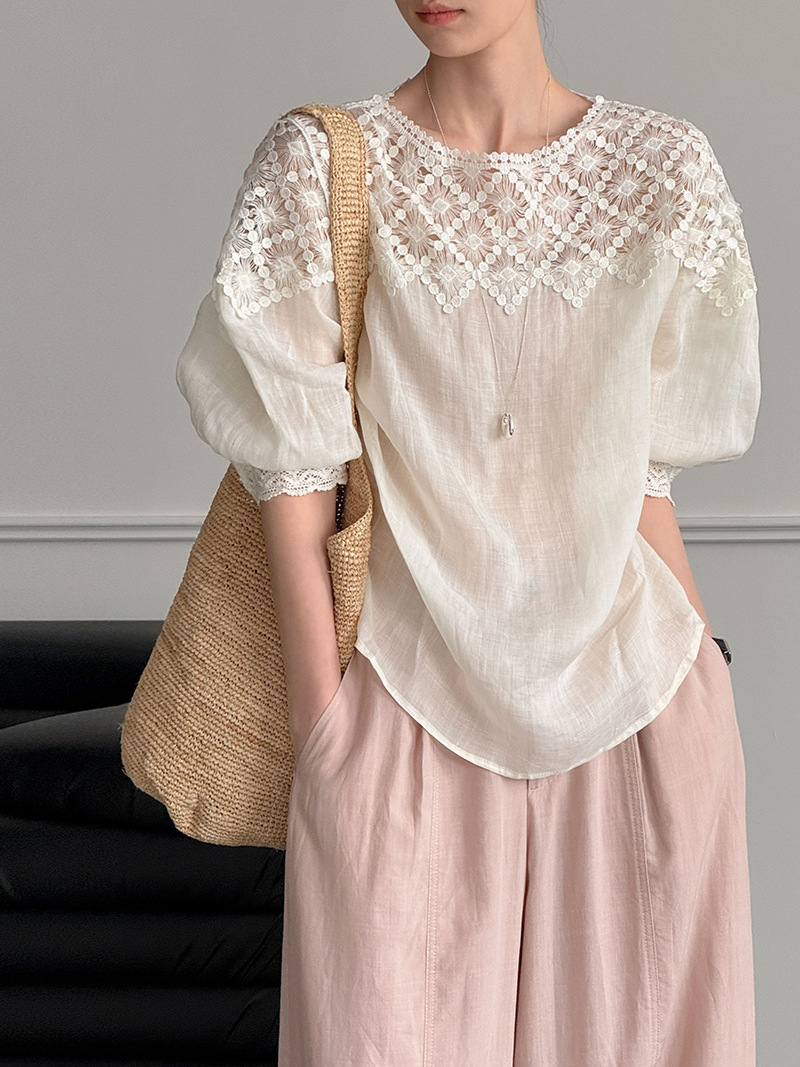 Blus Linen 100% Musim Panas Wa - Linen Shirt Summer ulasan dan harga