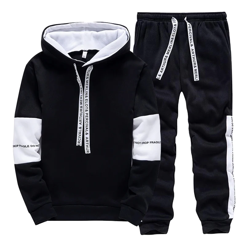 Setelan Olahraga Pria Hitam Pu - Men'S Winter Fashion ulasan dan harga