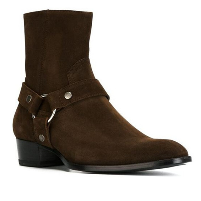 Sepatu bot kulit Suede warna c - Fashion Harness Men ulasan dan harga