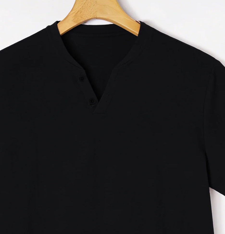 Kaos Henley Lengan Pendek Hita - Linen Shirt Summer ulasan dan harga