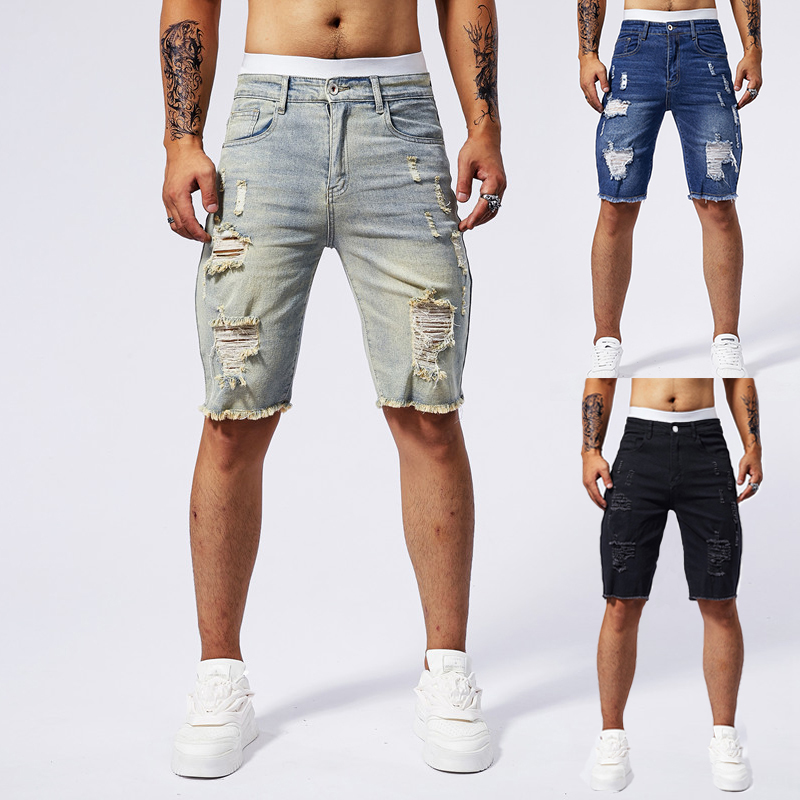 Celana Pendek Denim Robek Pria - Men'S Fashion Old Money ulasan dan harga
