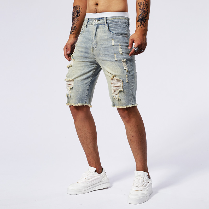 Celana Pendek Denim Robek Pria - Men'S Fashion Old Money ulasan dan harga
