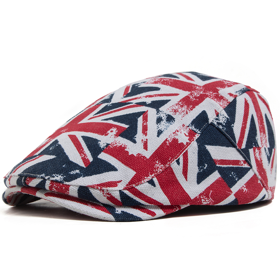 Topi Datar Motif Union Jack Ba - Men'S Fashion Gq ulasan dan harga
