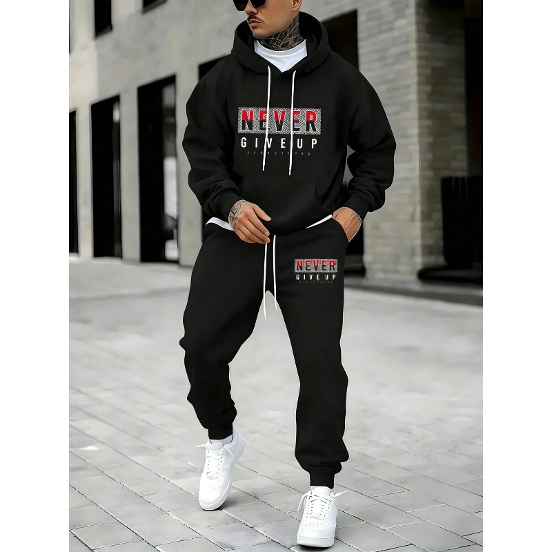 NEVER GIVE UP Setelan Pakaian  - Men'S Winter Fashion ulasan dan harga