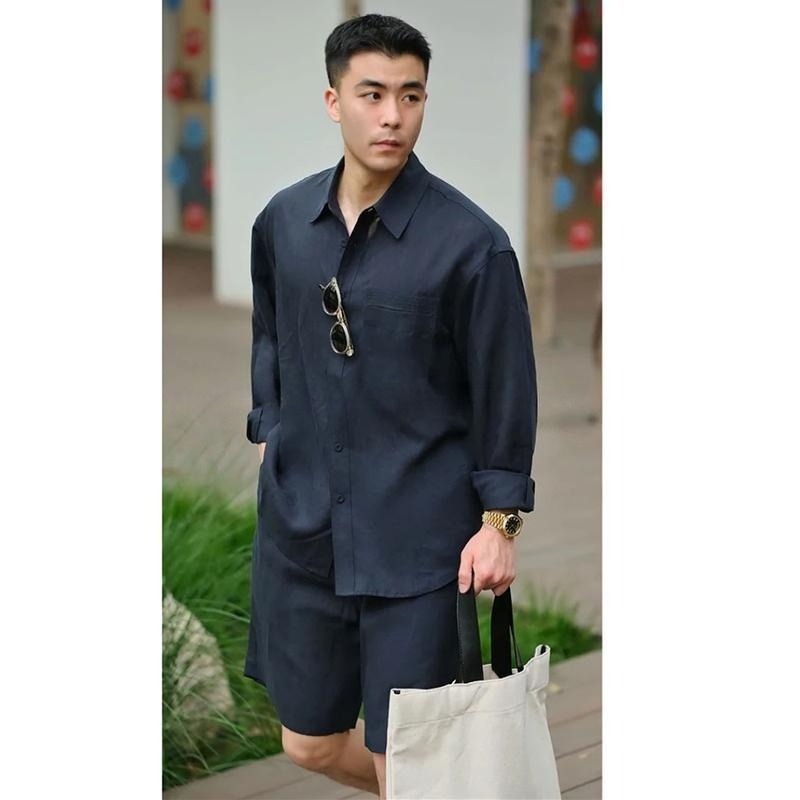 Set Kasual Musim Panas Kemeja  - Linen Shirt Summer ulasan dan harga