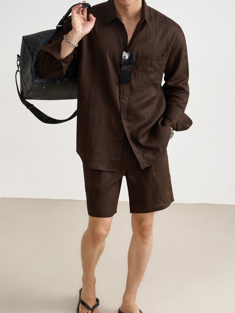 Setelan Pria Musim Panas 100%  - Linen Shirt Summer ulasan dan harga