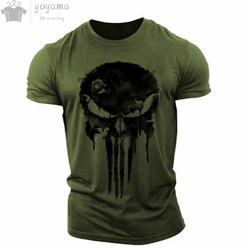 Kaos Pria Kaos Kerah O Tengkor - Military Shirt Men ulasan dan harga