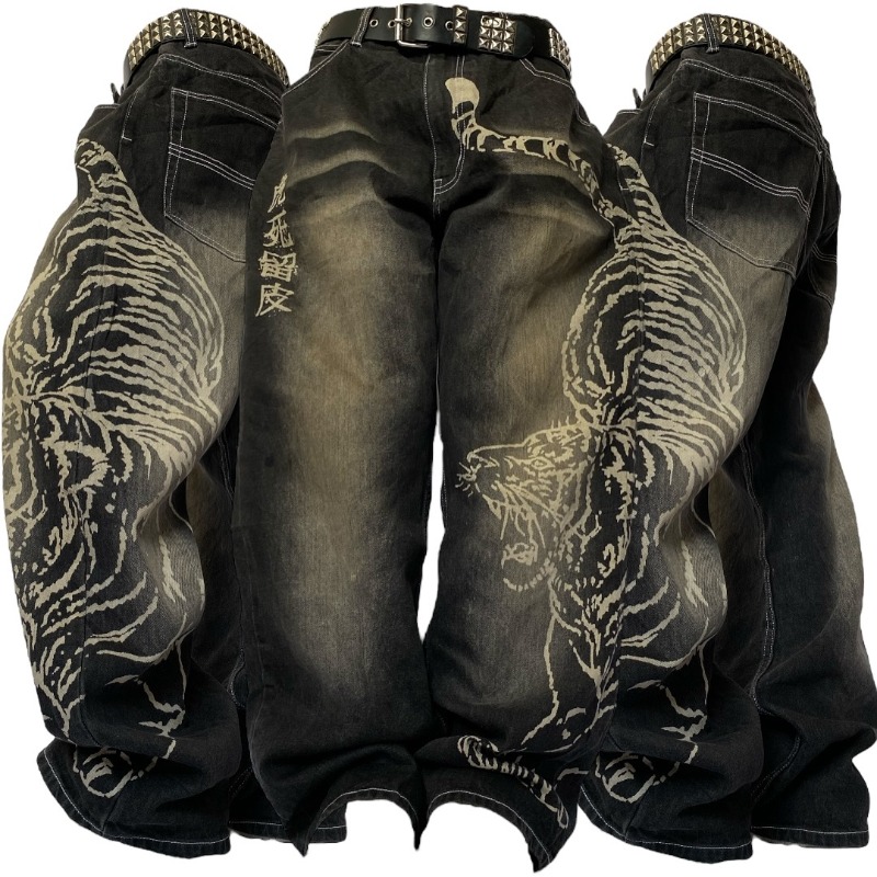 Jeans Longgar Motif Pola Besar - Men'S Fashion Nova Jeans ulasan dan harga