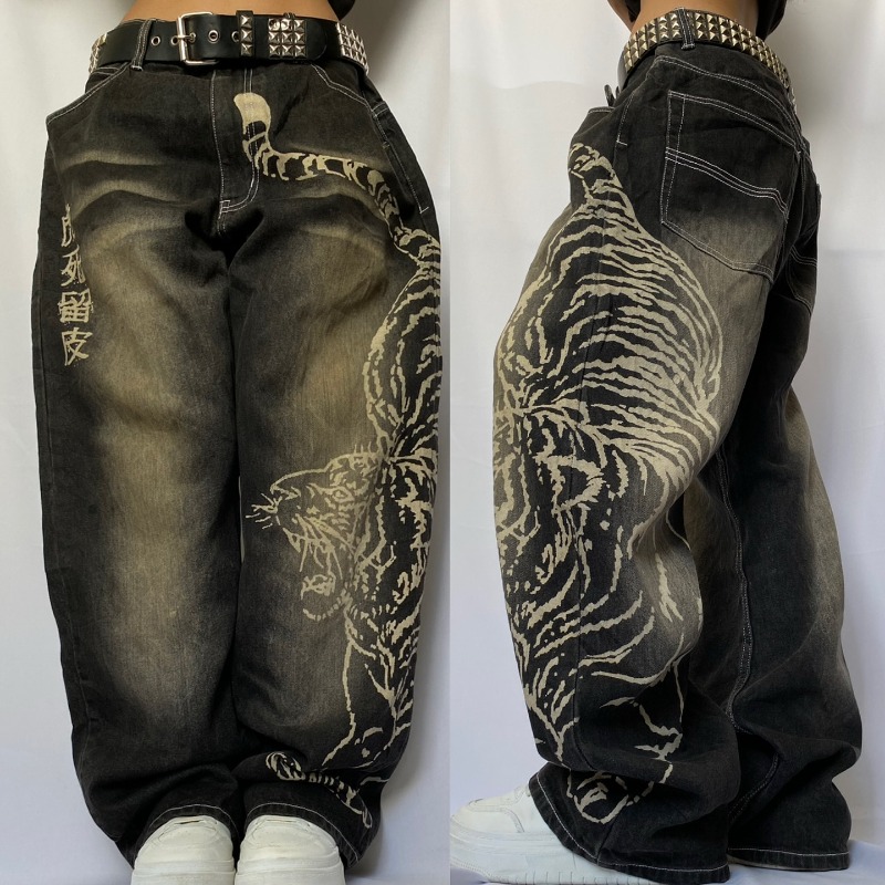 Jeans Longgar Motif Pola Besar - Men'S Fashion Nova Jeans ulasan dan harga