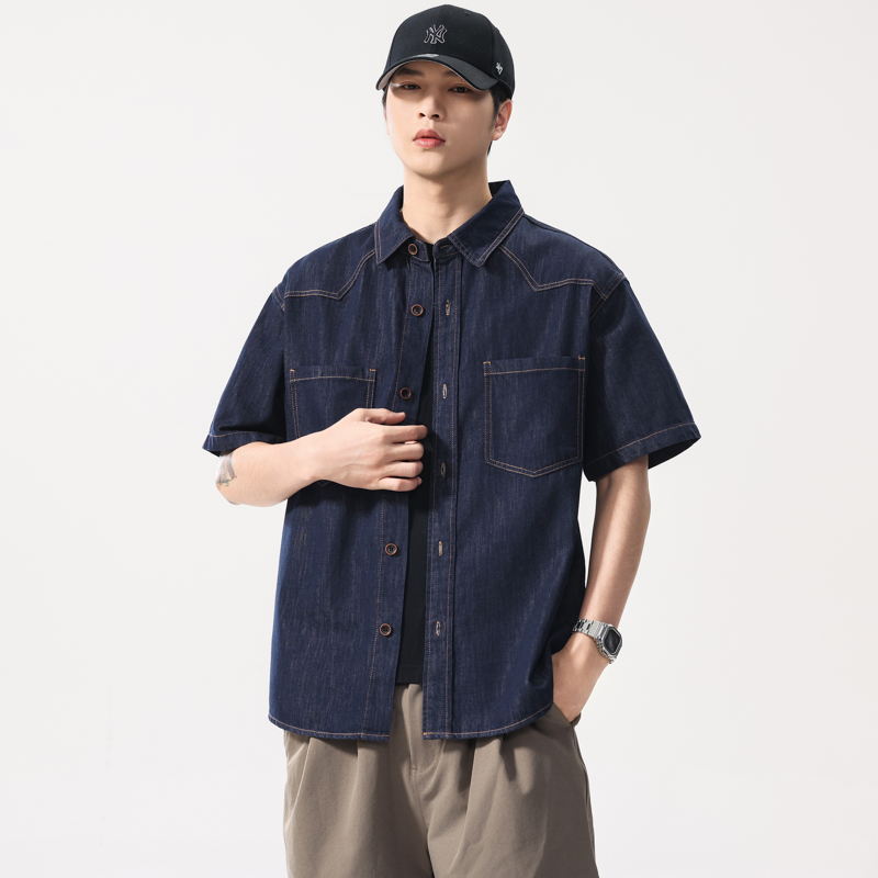Kemeja Denim Tipis Ringan Musi - Jeans Shirt Fashion For Men ulasan dan harga