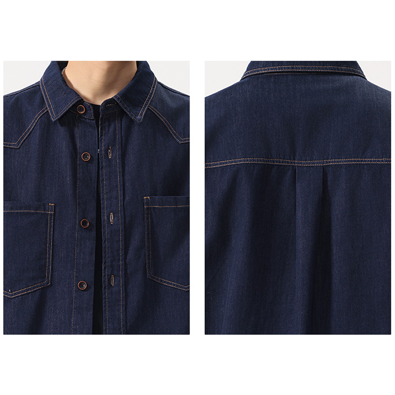 Kemeja Denim Tipis Ringan Musi - Jeans Shirt Fashion For Men ulasan dan harga