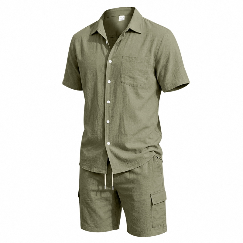Setelan Linen Amerika Musim Pa - Linen Shirt Summer ulasan dan harga