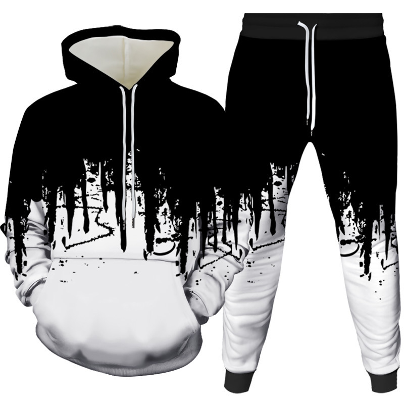 Set Hoodie dan Celana 3D Print - Men'S Winter Fashion ulasan dan harga