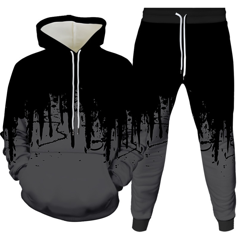 Set Hoodie dan Celana 3D Print - Men'S Winter Fashion ulasan dan harga