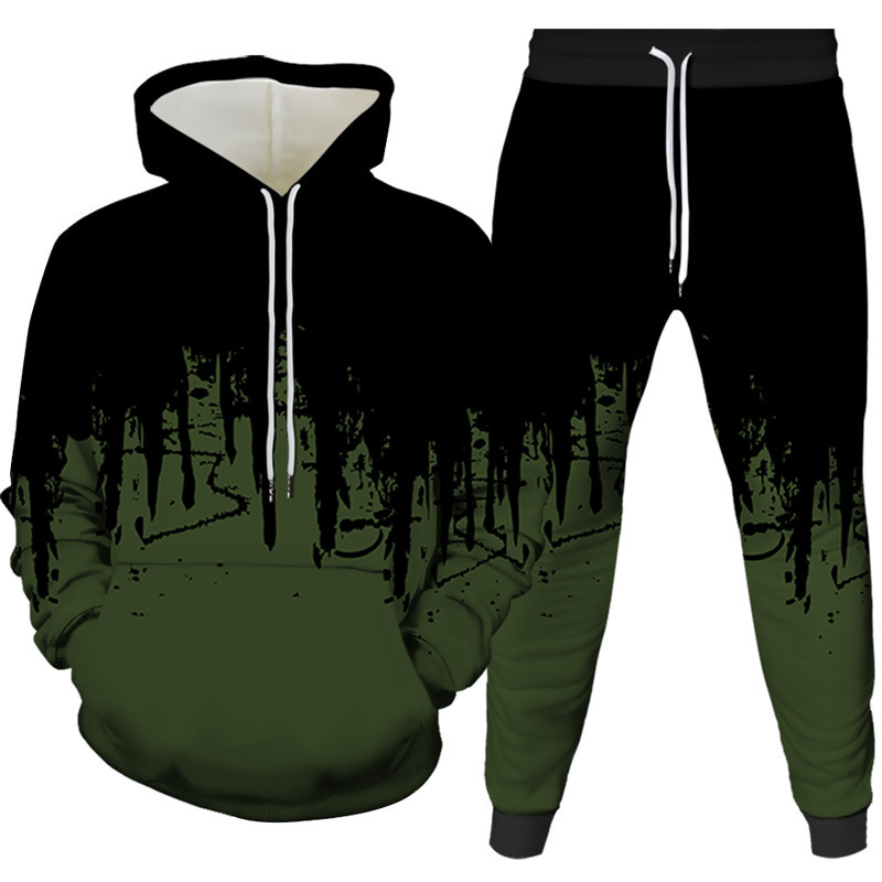 Set Hoodie dan Celana 3D Print - Men'S Winter Fashion ulasan dan harga