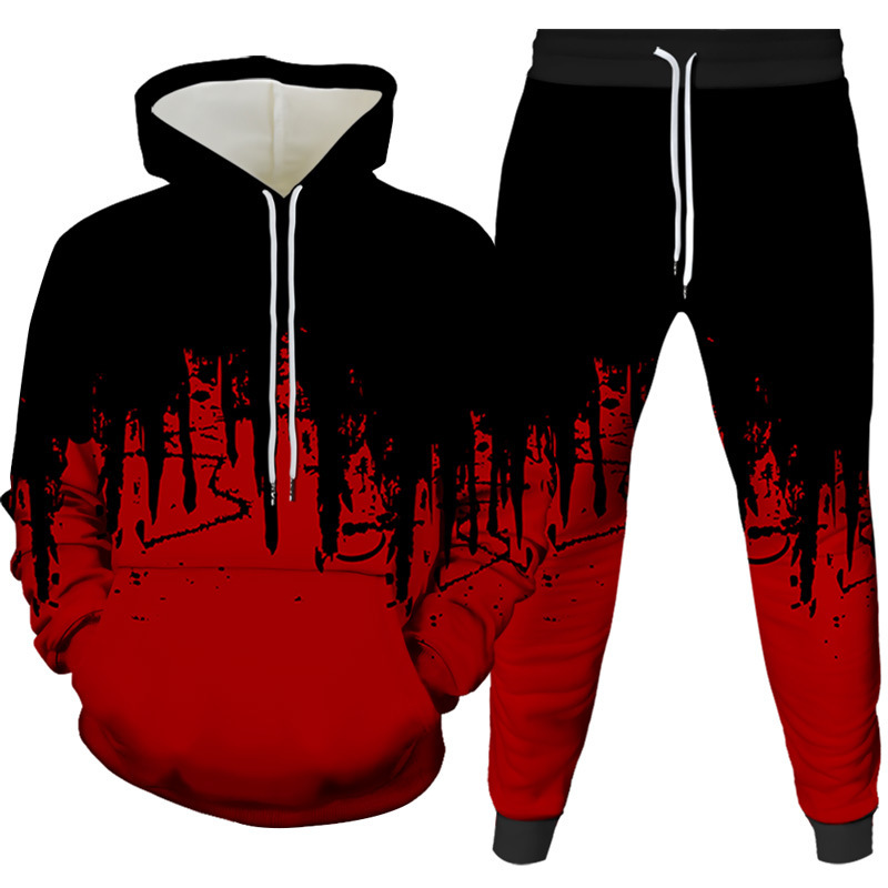 Set Hoodie dan Celana 3D Print - Men'S Winter Fashion ulasan dan harga